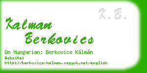 kalman berkovics business card